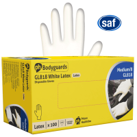 Image for Bodyguards* White Latex Powdered Disposable Gloves - L